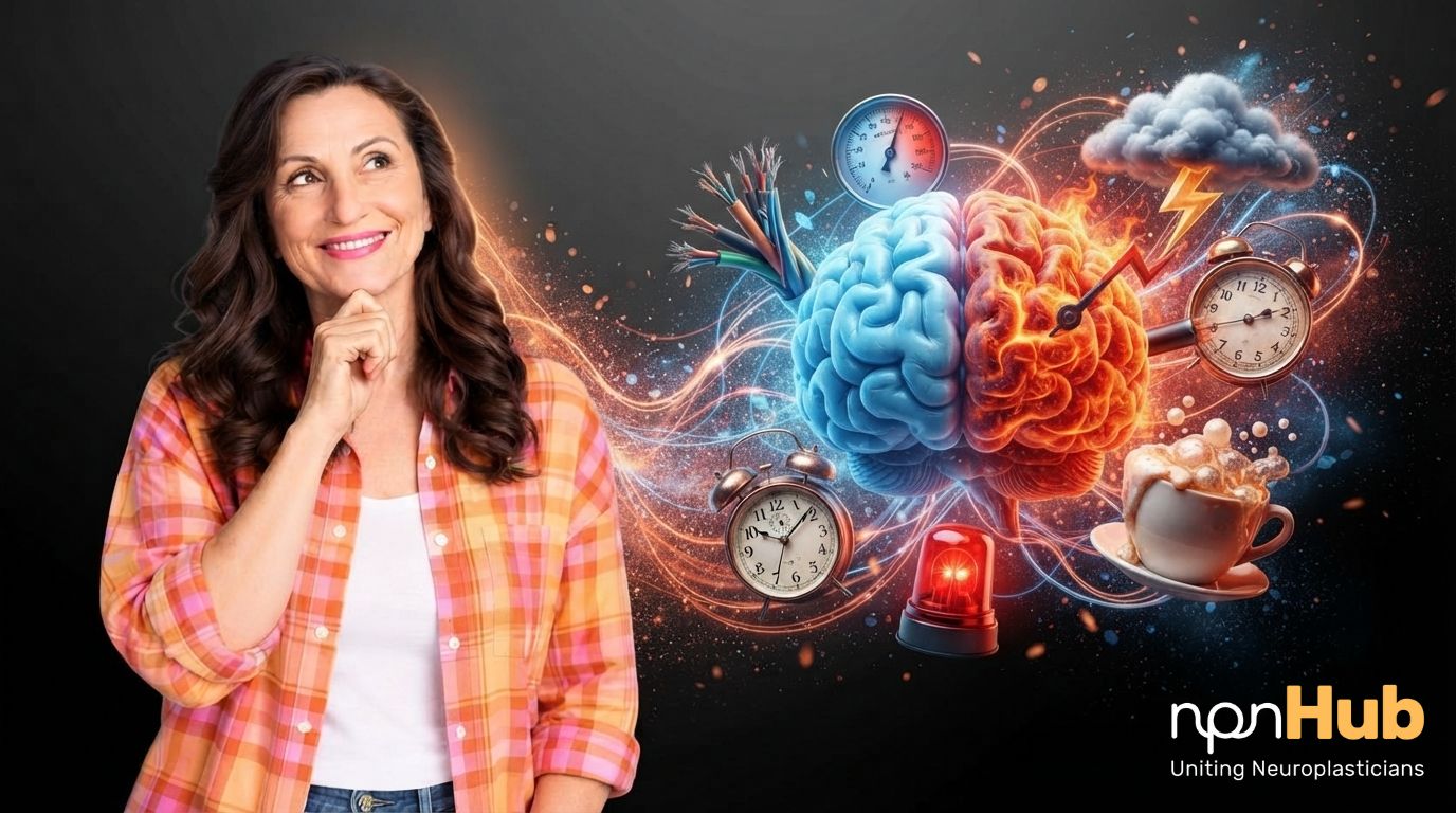 Illustration representing how stress rewires the brain
